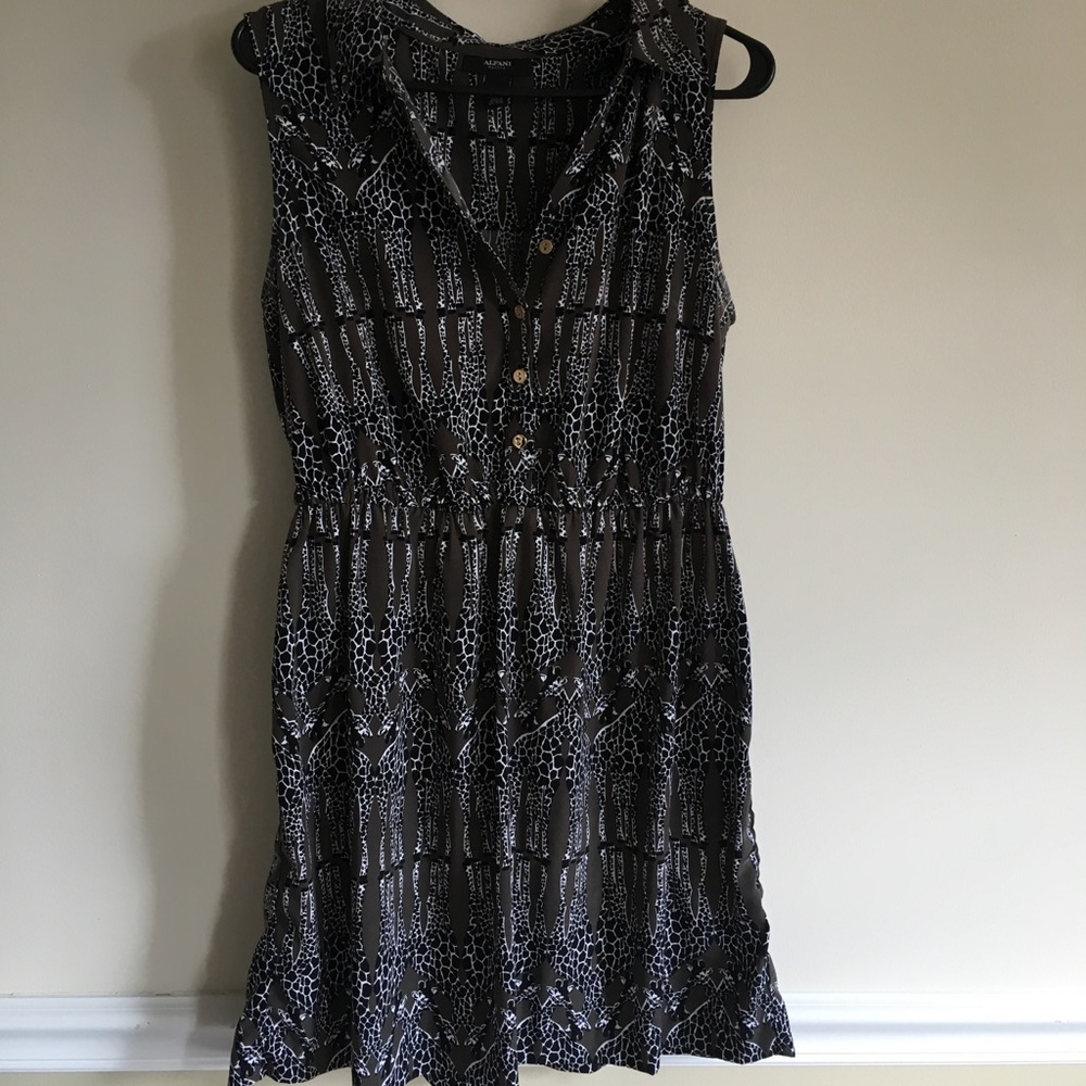 Army Green Shirt Dress With Giraffe Print